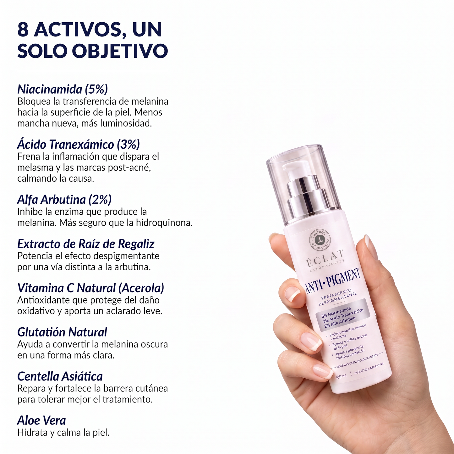 ÉCLAT® | Emulsión Facial Anti-Pigment Dermocosmética para Manchas Hormonales, Solares y de Acné